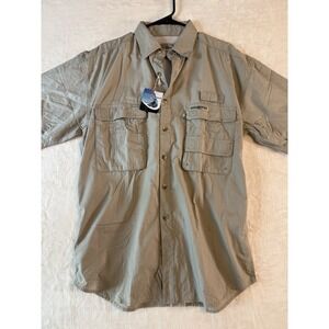 Hook & Tackle Fishing Shirt Mens Medium Brown Outdoor Performance New Tag NWT